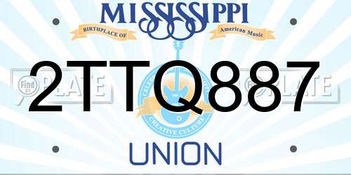 2TTQ887 Mississippi License Plate