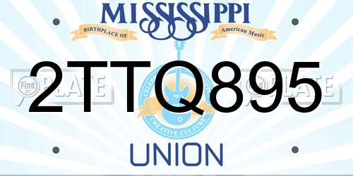 2TTQ895 Mississippi License Plate