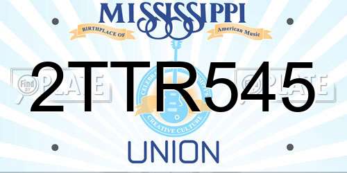 2TTR545 Mississippi License Plate