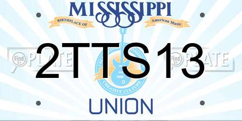 2TTS13 Mississippi License Plate