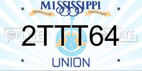 2TTT64 Mississippi License Plate