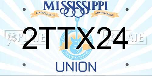 2TTX24 Mississippi License Plate