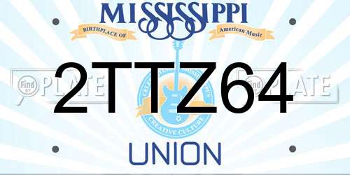 2TTZ64 Mississippi License Plate