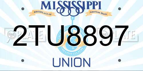 2TU8897 Mississippi License Plate