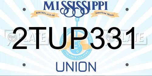 2TUP331 Mississippi License Plate