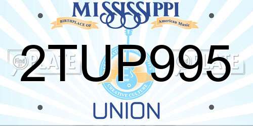 2TUP995 Mississippi License Plate