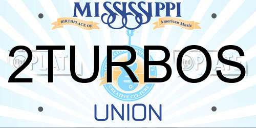 2TURBOS Mississippi License Plate