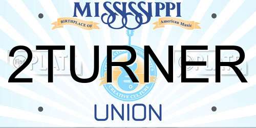 2TURNER Mississippi License Plate