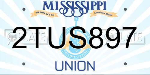 2TUS897 Mississippi License Plate