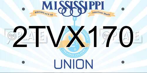 2TVX170 Mississippi License Plate