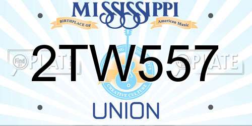 2TW557 Mississippi License Plate