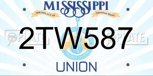 2TW587 Mississippi License Plate
