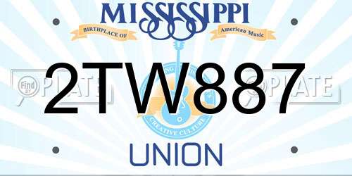 2TW887 Mississippi License Plate