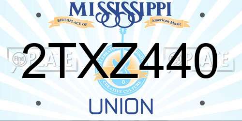 2TXZ440 Mississippi License Plate