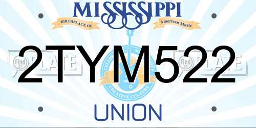 2TYM522 Mississippi License Plate