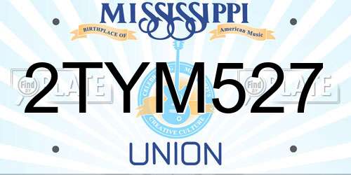 2TYM527 Mississippi License Plate