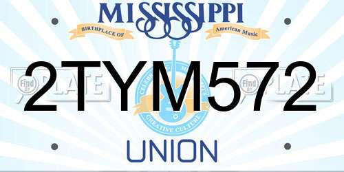 2TYM572 Mississippi License Plate