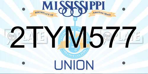2TYM577 Mississippi License Plate