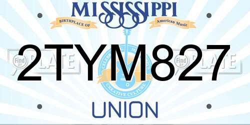 2TYM827 Mississippi License Plate