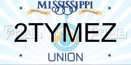 2TYMEZ Mississippi License Plate