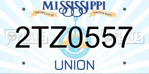 2TZ0557 Mississippi License Plate