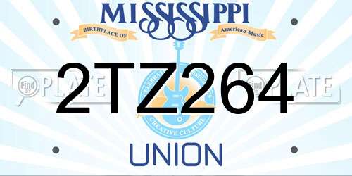 2TZ264 Mississippi License Plate