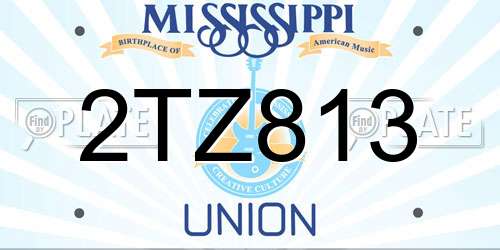 2TZ813 Mississippi License Plate