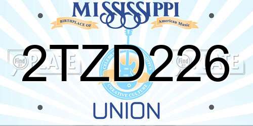 2TZD226 Mississippi License Plate