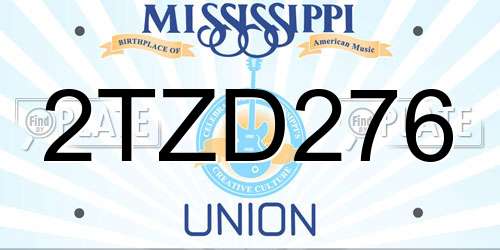 2TZD276 Mississippi License Plate