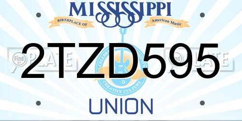 2TZD595 Mississippi License Plate