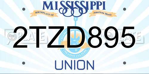 2TZD895 Mississippi License Plate