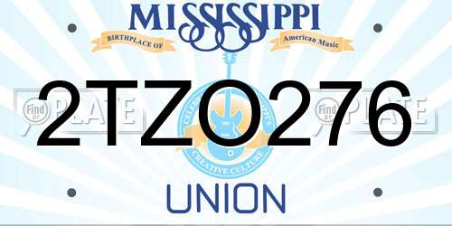 2TZO276 Mississippi License Plate
