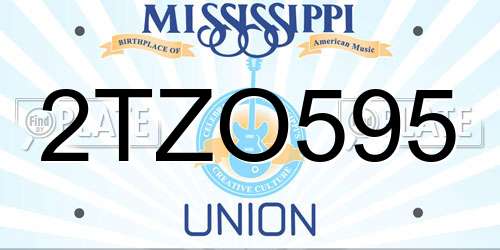 2TZO595 Mississippi License Plate