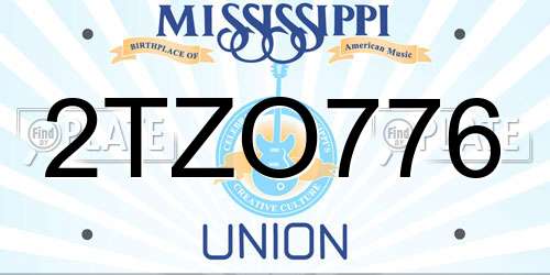 2TZO776 Mississippi License Plate
