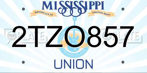 2TZO857 Mississippi License Plate