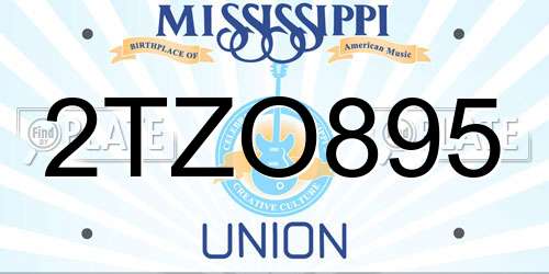 2TZO895 Mississippi License Plate