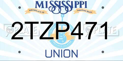 2TZP471 Mississippi License Plate