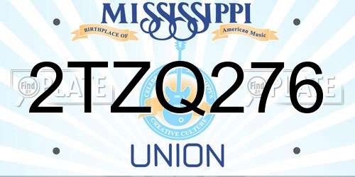 2TZQ276 Mississippi License Plate