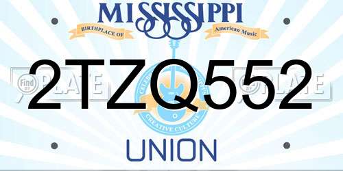 2TZQ552 Mississippi License Plate