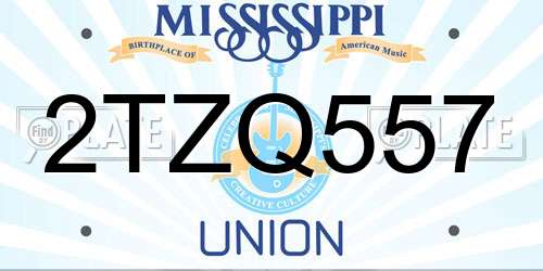 2TZQ557 Mississippi License Plate