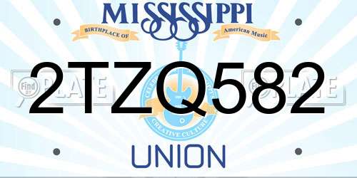 2TZQ582 Mississippi License Plate