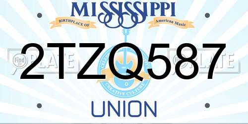 2TZQ587 Mississippi License Plate