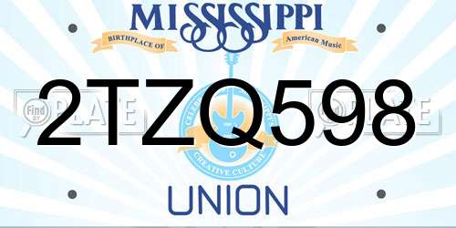 2TZQ598 Mississippi License Plate