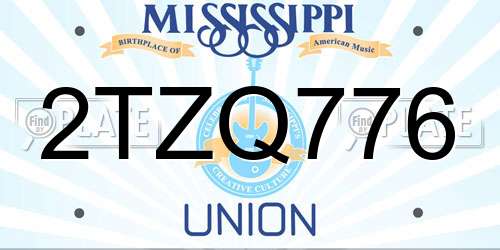 2TZQ776 Mississippi License Plate