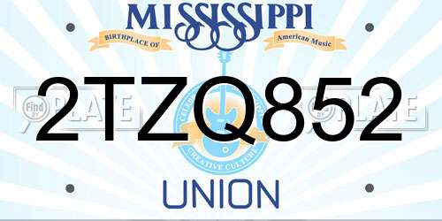 2TZQ852 Mississippi License Plate