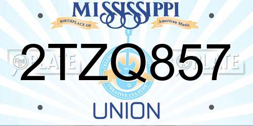 2TZQ857 Mississippi License Plate