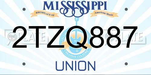 2TZQ887 Mississippi License Plate