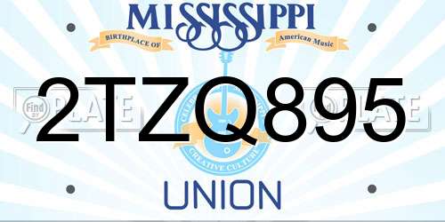2TZQ895 Mississippi License Plate