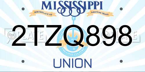 2TZQ898 Mississippi License Plate