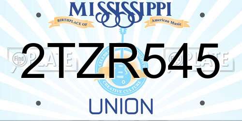 2TZR545 Mississippi License Plate